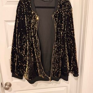 Black and Gold Sequin Jacket
